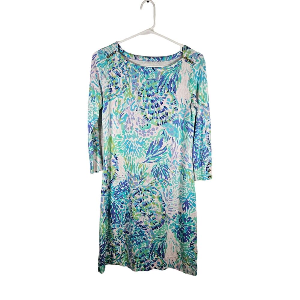 Lilly Pulitzer Shell Of A Party‎ Sophie Dress Size XS Three Quarter Sleeve